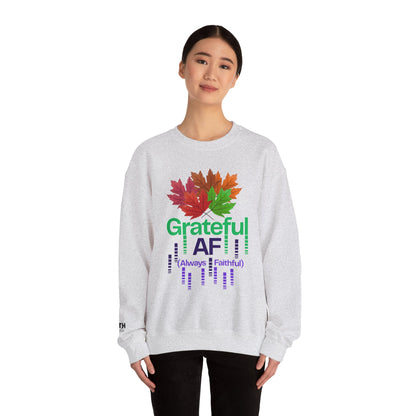 Grateful AF Crewneck Sweatshirt | Cozy Fall Apparel, Thanksgiving Gift, Autumn Vibes, Unisex Sweatshirt, Warm Layer