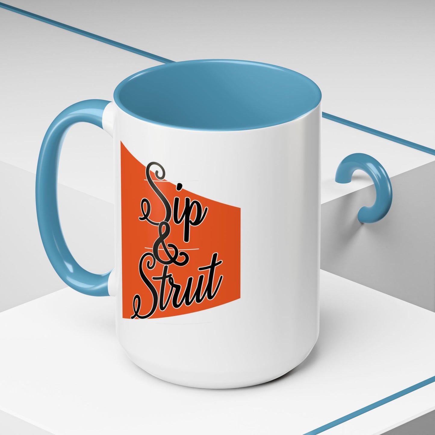 Accent Coffee Mug (11, 15oz) - Sip & Strut Design, Perfect Gift for Coffee Lovers, Home Office Decor, Unique Holiday Present, Ceramic [...]