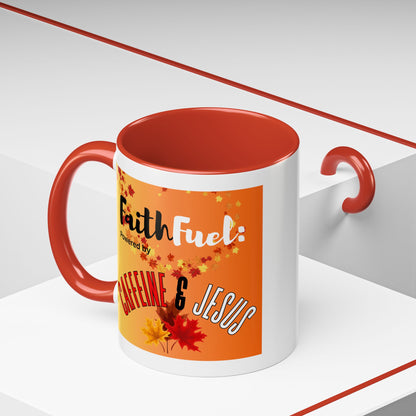 FaithStyles FaithFuel Caffeine & Jesus Mug - Fall Coffee Cup, Inspirational Gift, Autumn Decor, Home Office Supplies, Religious Mug