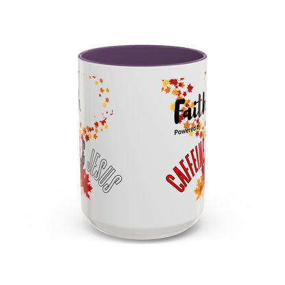 Faith & Caffeine Fall Coffee Mug | Perfect for Autumn Lovers, Thanksgiving Gift, Religious Coffee Cup, Inspirational Drinkware, Cozy Vibes