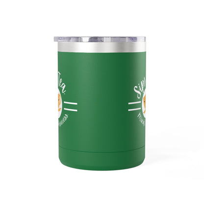 Coffee Lover's Tumbler with Sips Tea Design, Insulated Mug for Home, Travel, Gift for Coffee & Tea Lovers, Birthday, Office, Everyday Use