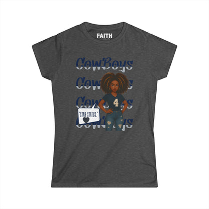 Cowboys Graphic Women's Tee, Softstyle Shirt, Football Fan Apparel, Sportswear Gift, Casual Cute Top
