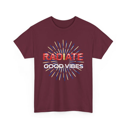 Radiate Unisex Heavy Cotton Tee - Positive Vibe Shirt, Gift for Friends, Motivational Apparel, Casual Wear, Everyday Comfort