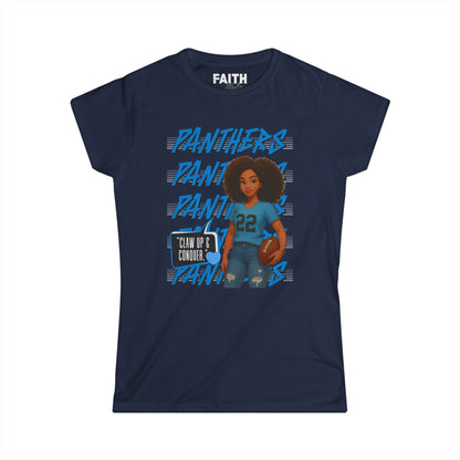 Panthers Cheer Women's Softstyle Tee, Cute Graphic Tee for Football Fans, Sportswear for Game Days and Events, Gift for Cheerleaders