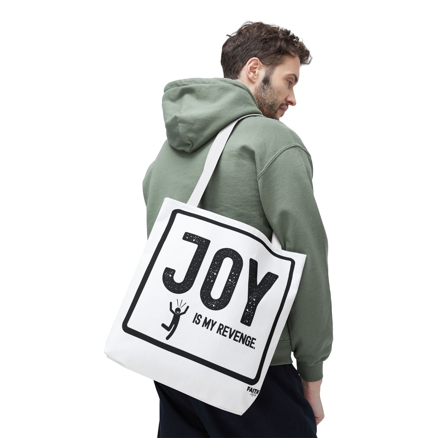 FaithStyles Joy Is My Revenge Tote Bag — Inspirational Graphic Canvas Tote