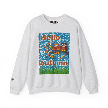 Autumn Owl Crewneck Sweatshirt, Cozy Fall Apparel, Seasonal Gift, Halloween, Thanksgiving, Cute Sweatshirt, Unisex Fall Fashion