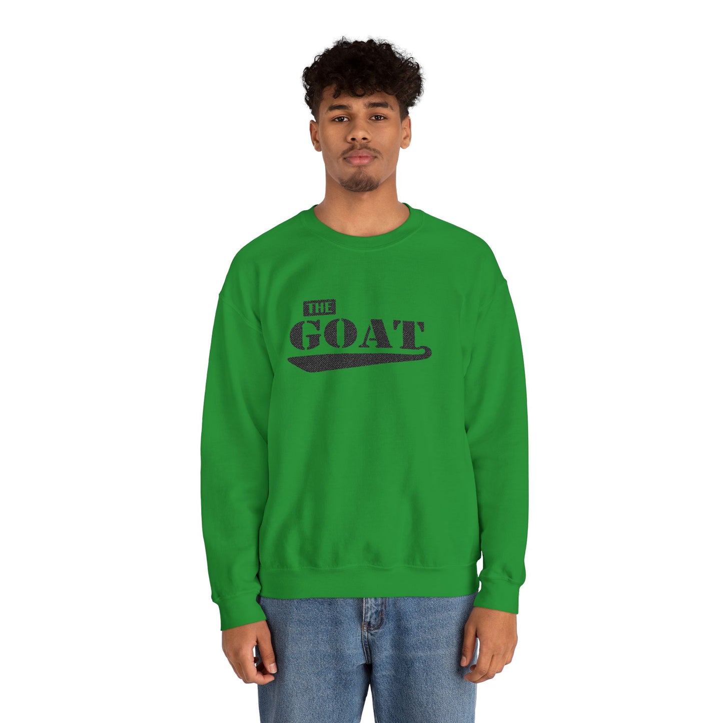 NEW FaithStyles Embroidery GOAT Crewneck Sweatshirt — 'The GOAT' Graphic Pullover
