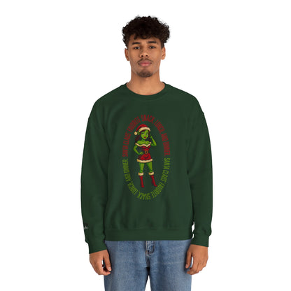 Holiday Goblin Girl Crewneck Sweatshirt — 'Favorite Snack' Christmas Sweatshirt