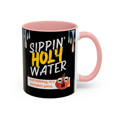 Sippin' Holy Water Coffee Mug, Funny Pumpkin Juice Mug, Halloween Coffee Cup, Unique Gift for Fall, Cute Office Mug, Quirky Kitchenware