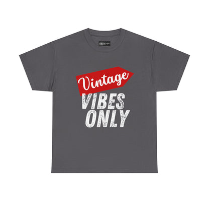 Vintage Vibes Only Unisex Heavy Cotton Tee, Retro T-Shirt, Trendy Gift for Him/Her, Casual Wear, Music Festival Outfit