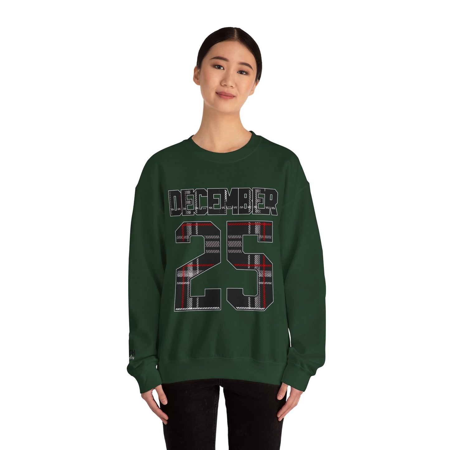 December 25 Plaid Number Crewneck Sweatshirt