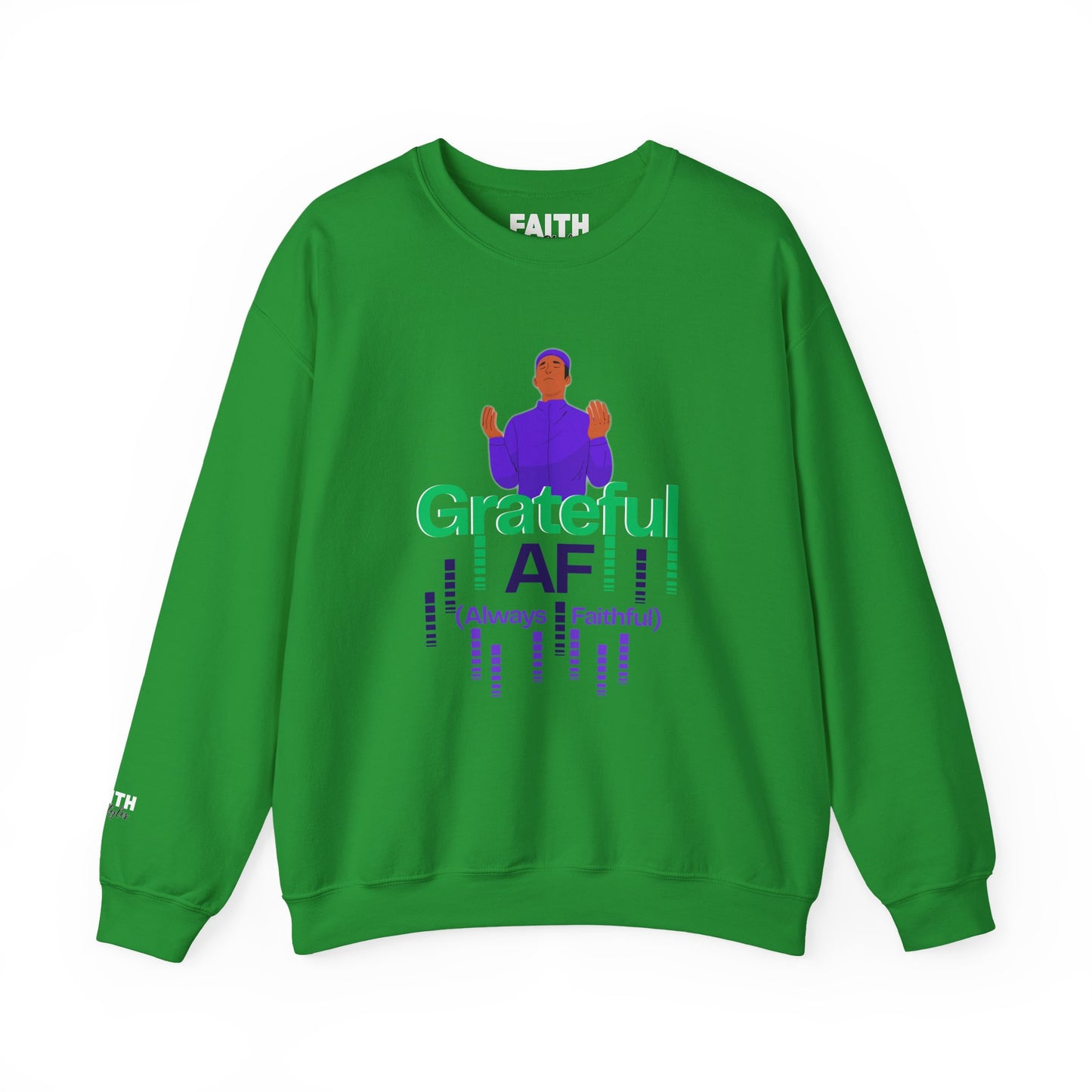 Male Grateful AF Unisex Crewneck Sweatshirt | Cozy Gift for Friends, Thanksgiving Apparel, Everyday Comfort, Gratitude Expression