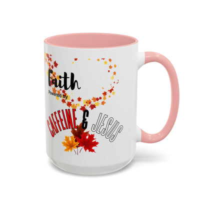 Faith & Caffeine Fall Coffee Mug | Perfect for Autumn Lovers, Thanksgiving Gift, Religious Coffee Cup, Inspirational Drinkware, Cozy Vibes