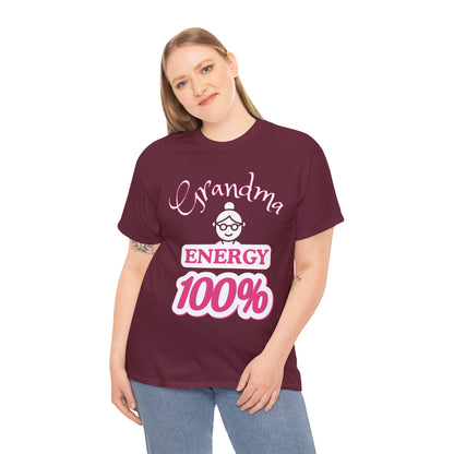 Fun Grandma Energy T-Shirt, Gift for Grandmothers, Casual Tee, Family Reunion Wear, Cute Gift for Mother's Day, Humor Shirt