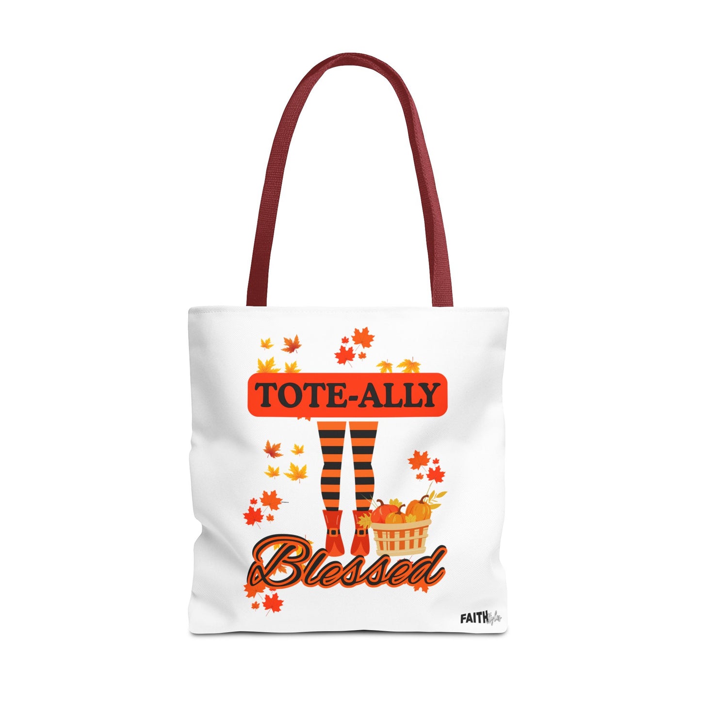 FaithStyles Blessed Holiday Tote Bag, Autumn Tote, Fall Accessories, Gift for Her, Seasonal Shopping Bag, Cute Grocery Bag