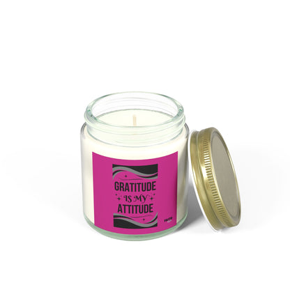 FaithStyles "GRATITUDE IS ATTITUDE" Scented Wax Candles, Coconut Apricot Wax (4oz, 9oz)