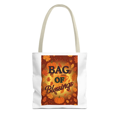 Autumn Blessings Tote Bag, Fall Tote for Shopping, Thanksgiving Gift Bag, Seasonal Carrier, Eco-Friendly Reusable Tote