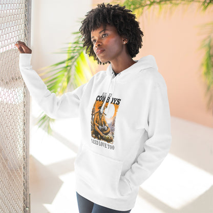 Three-Panel Fleece Hoodie-Front & Back Images