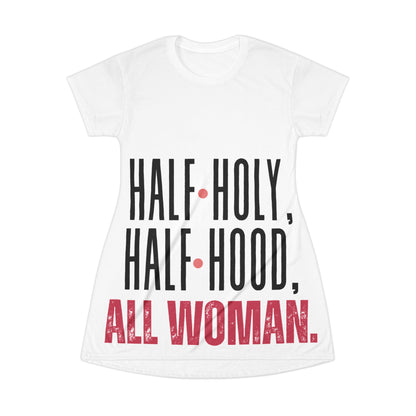 Empowering Women's T-Shirt Dress, Statement Dress, Casual Outfit, Gift for Her, Fashion Statement, Versatile Dress