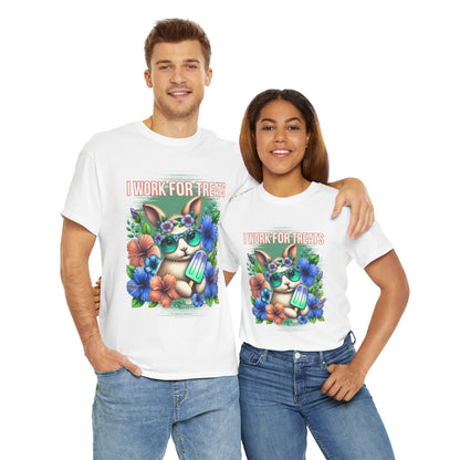 Cute Bunny Graphic Tee for Treat Lovers, Summer Fun Shirt, Animal Lover Gift, Cute Gift for Her, Floral T-Shirt