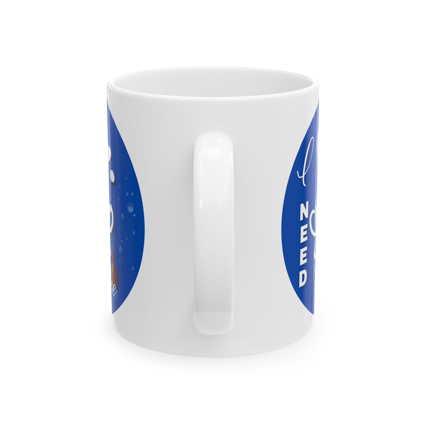 FaithStyles Coffee Mug - "I Need Coffee" Blue Ceramic Mug (11oz & 15oz)