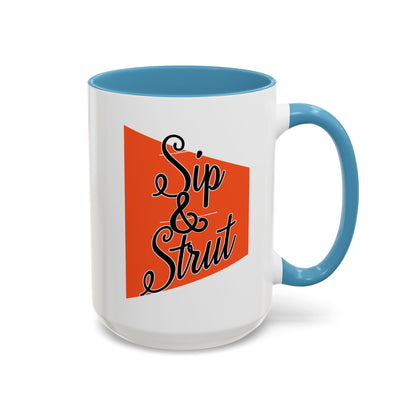 Accent Coffee Mug (11, 15oz) - Sip & Strut Design, Perfect Gift for Coffee Lovers, Home Office Decor, Unique Holiday Present, Ceramic [...]