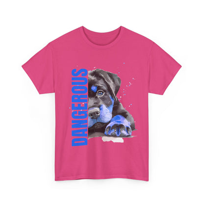 "'DANGEROUS" Cool Dog Lover Tee - Unisex Heavy Cotton T-Shirt