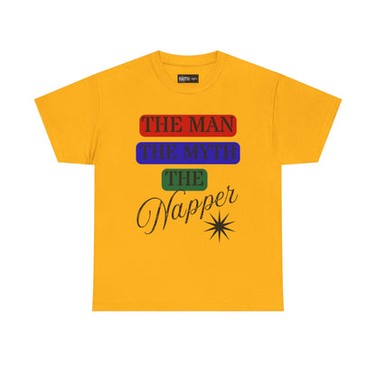 The Man, The Myth, The Napper Tee - Funny Unisex Cotton T-Shirt, Gift for Nap Lovers, Humor Apparel, Relaxation Shirt, Fun Sleepwear