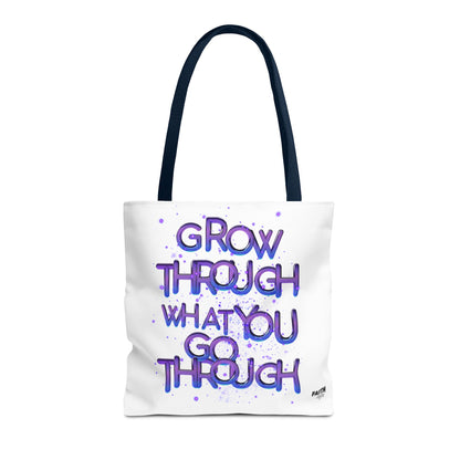 FaithStyles Tote — "Grow Through What You Go Through" Inspirational Quote Bag
