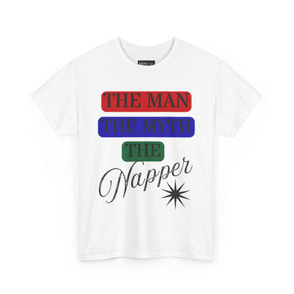 The Man, The Myth, The Napper Tee - Funny Unisex Cotton T-Shirt, Gift for Nap Lovers, Humor Apparel, Relaxation Shirt, Fun Sleepwear