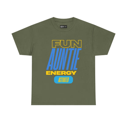Fun Auntie Energy Activated Tee - Perfect Gift for Cool Aunts, Casual Wear, Gifting, Family Celebrations, Aunt's Day