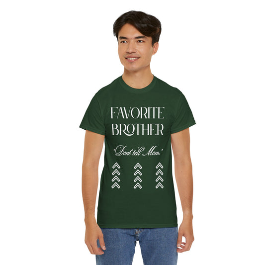 Favorite Brother Unisex Heavy Cotton Tee - Perfect Gift for Siblings, Casual Wear, Birthday, Family Reunion, Everyday Comfort
