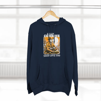 Three-Panel Fleece Hoodie-Front & Back Images