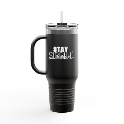 Stay Sippin' Insulated Travel Mug, Perfect for On-the-Go, 40oz Drinkware, Eco-Friendly, Great Gift for Coffee Lovers, Road Trips