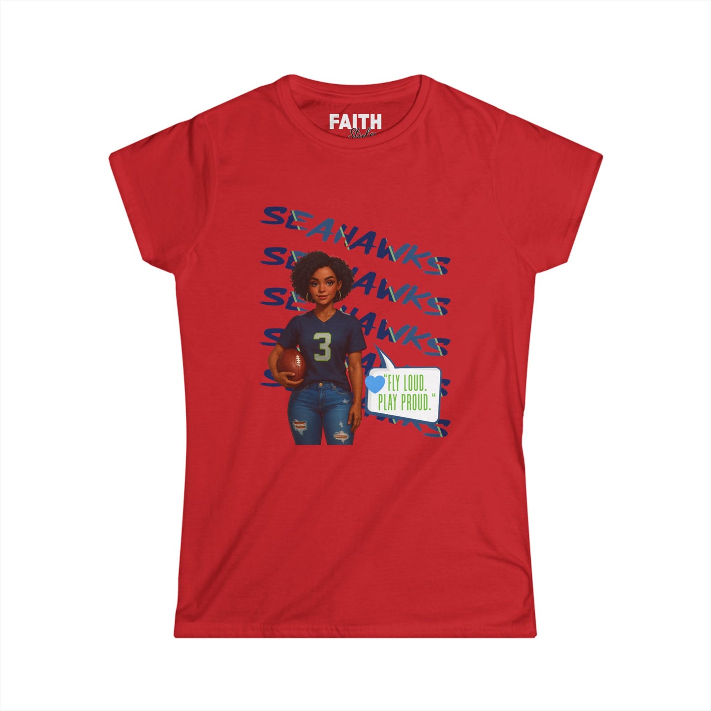 Women’s Football Fan Tee – Sporty Comfort, Seahawks Style, Perfect for Game Day, Casual Wear, Sports Enthusiasts, Gift Idea