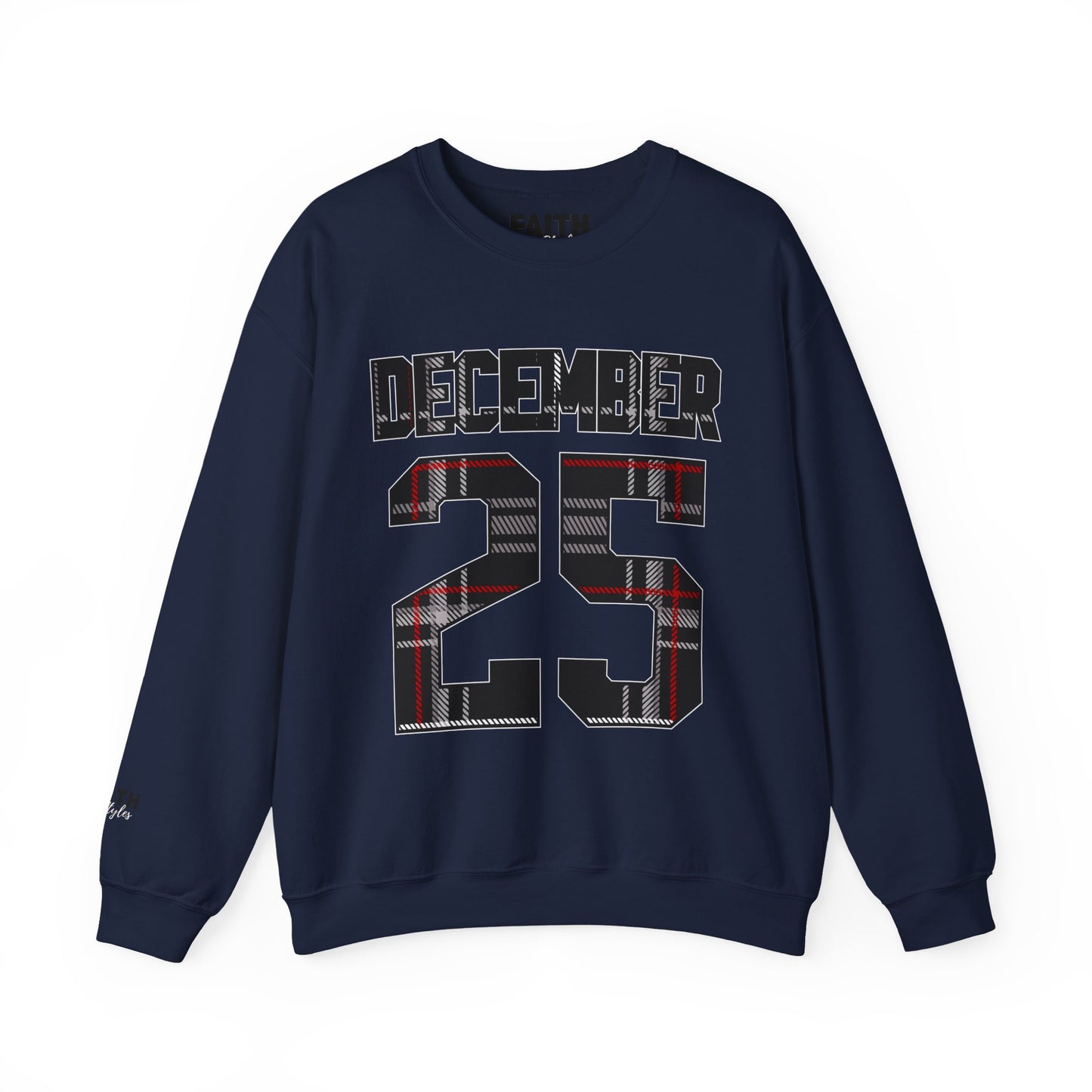December 25 Plaid Number Crewneck Sweatshirt