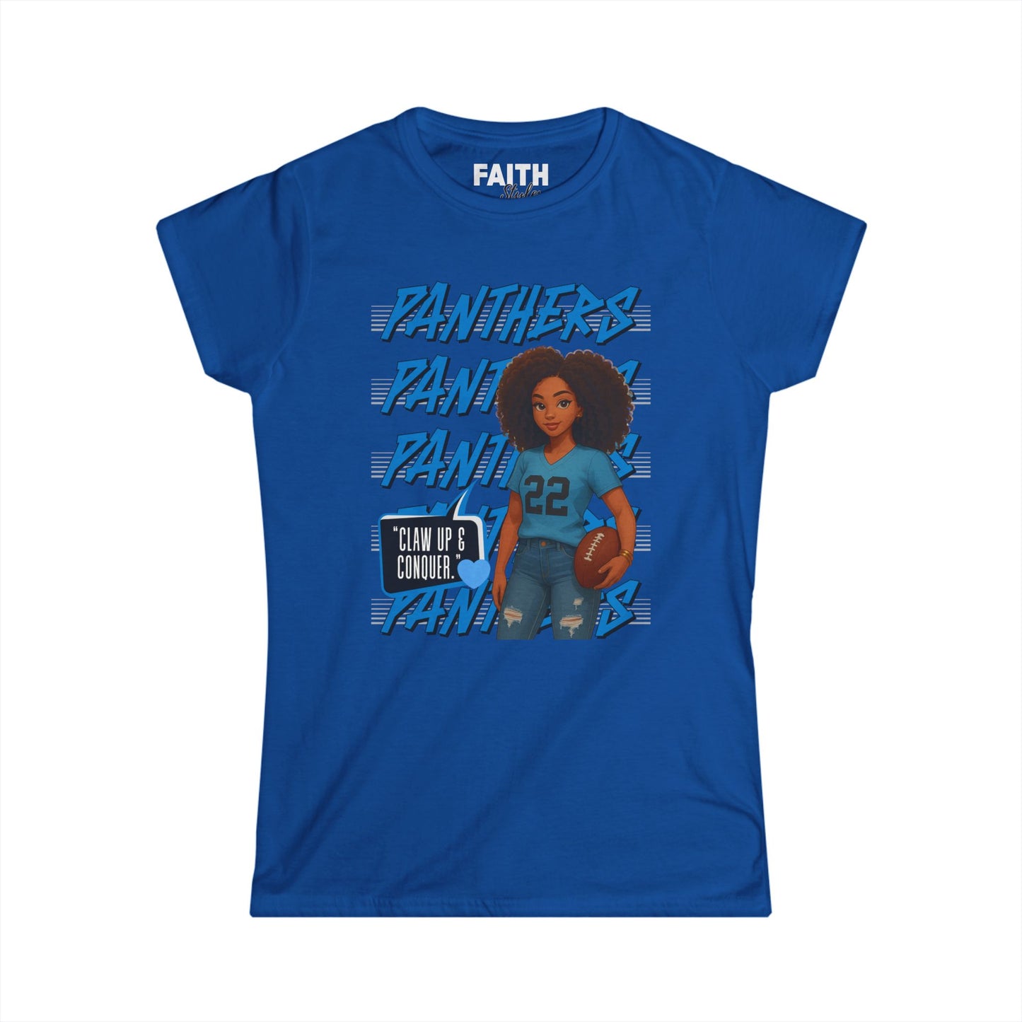 Panthers Cheer Women's Softstyle Tee, Cute Graphic Tee for Football Fans, Sportswear for Game Days and Events, Gift for Cheerleaders