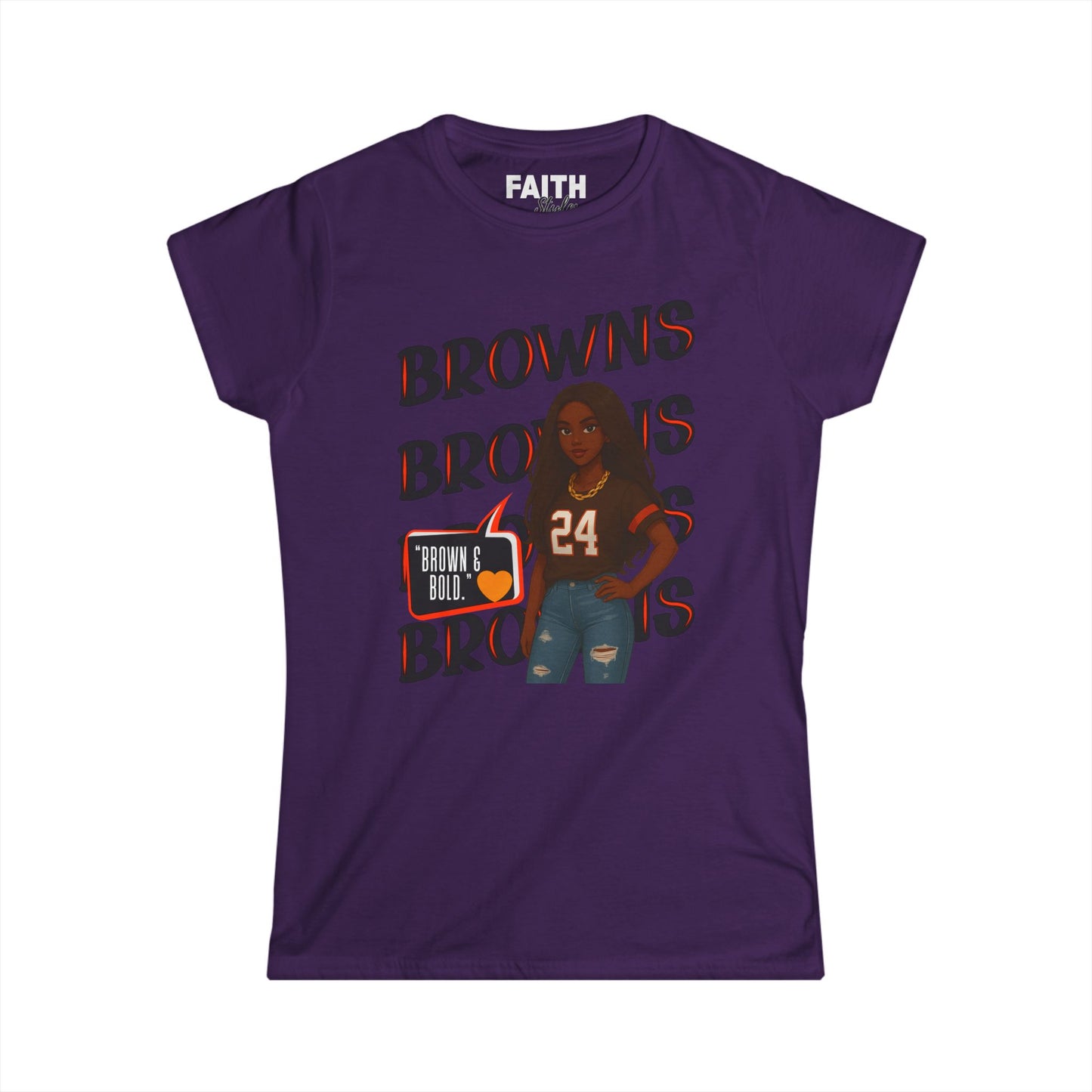 Browns Inspired Women’s Tee, Football Fan Shirt, Game Day Top, Sportswear for Her, NFL Gift for Her