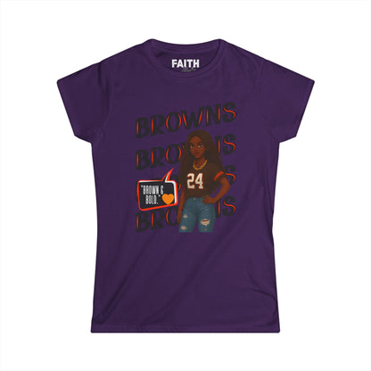 Browns Inspired Women’s Tee, Football Fan Shirt, Game Day Top, Sportswear for Her, NFL Gift for Her