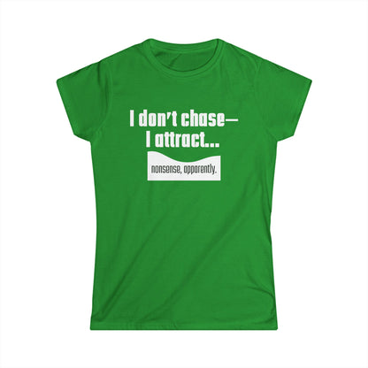 I Attract, Women's Softstyle Tee, Inspirational Tee for Women, Motivational Shirt, Casual Everyday Wear, Perfect Gift for Friends