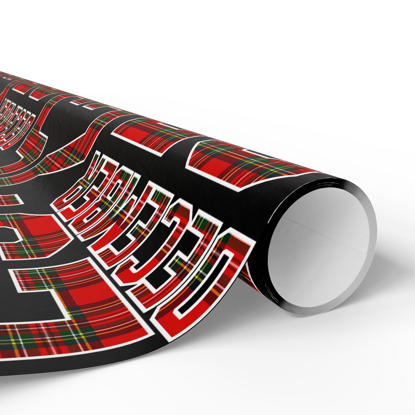 Wrapping Paper — Holiday Plaid ‘Merry’ Design