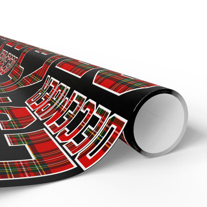 Wrapping Paper — Holiday Plaid ‘Merry’ Design