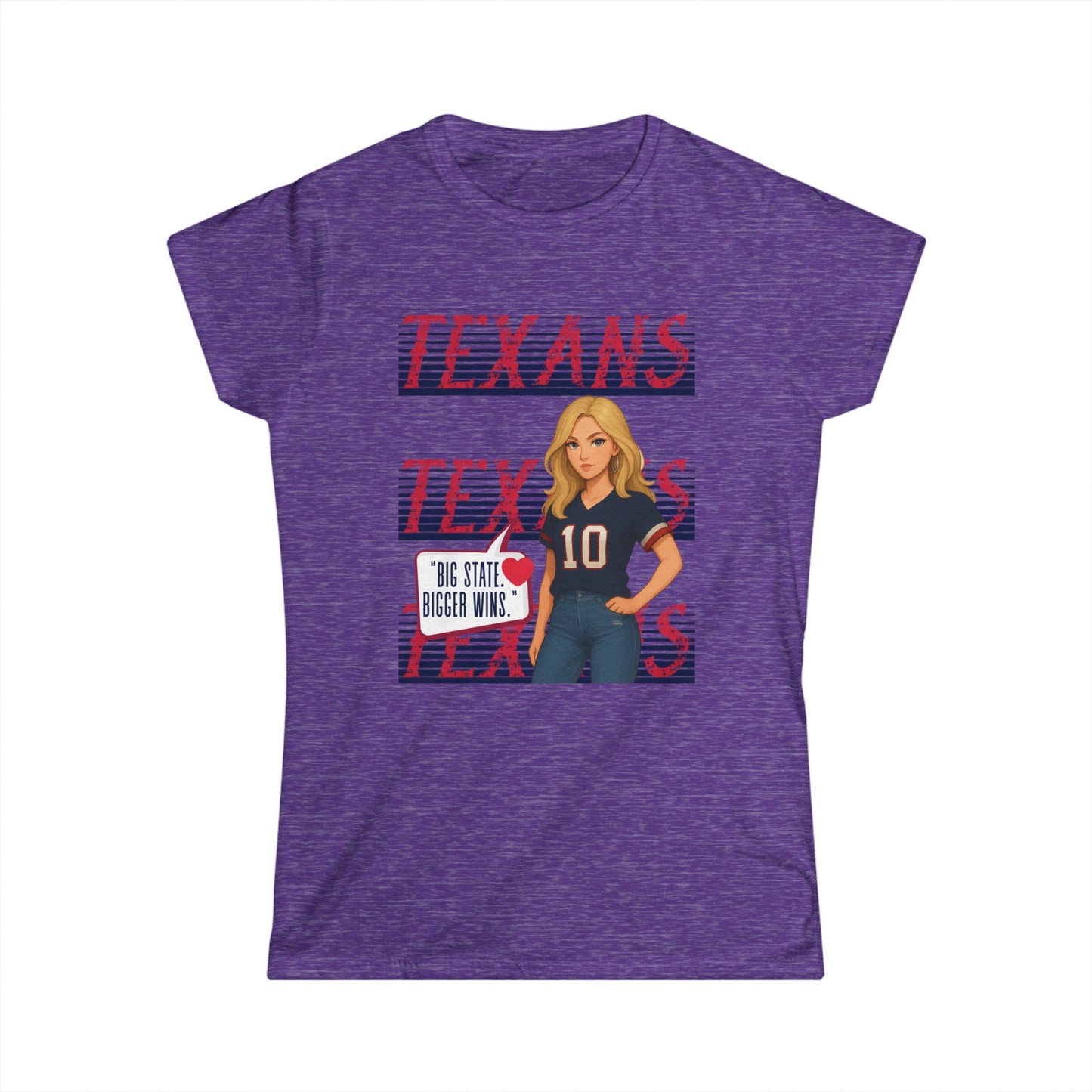 Texans Spirit Women's Tee, Game Day Shirt, Cute Fan Tee, State Pride Apparel, Sports Lover Gift