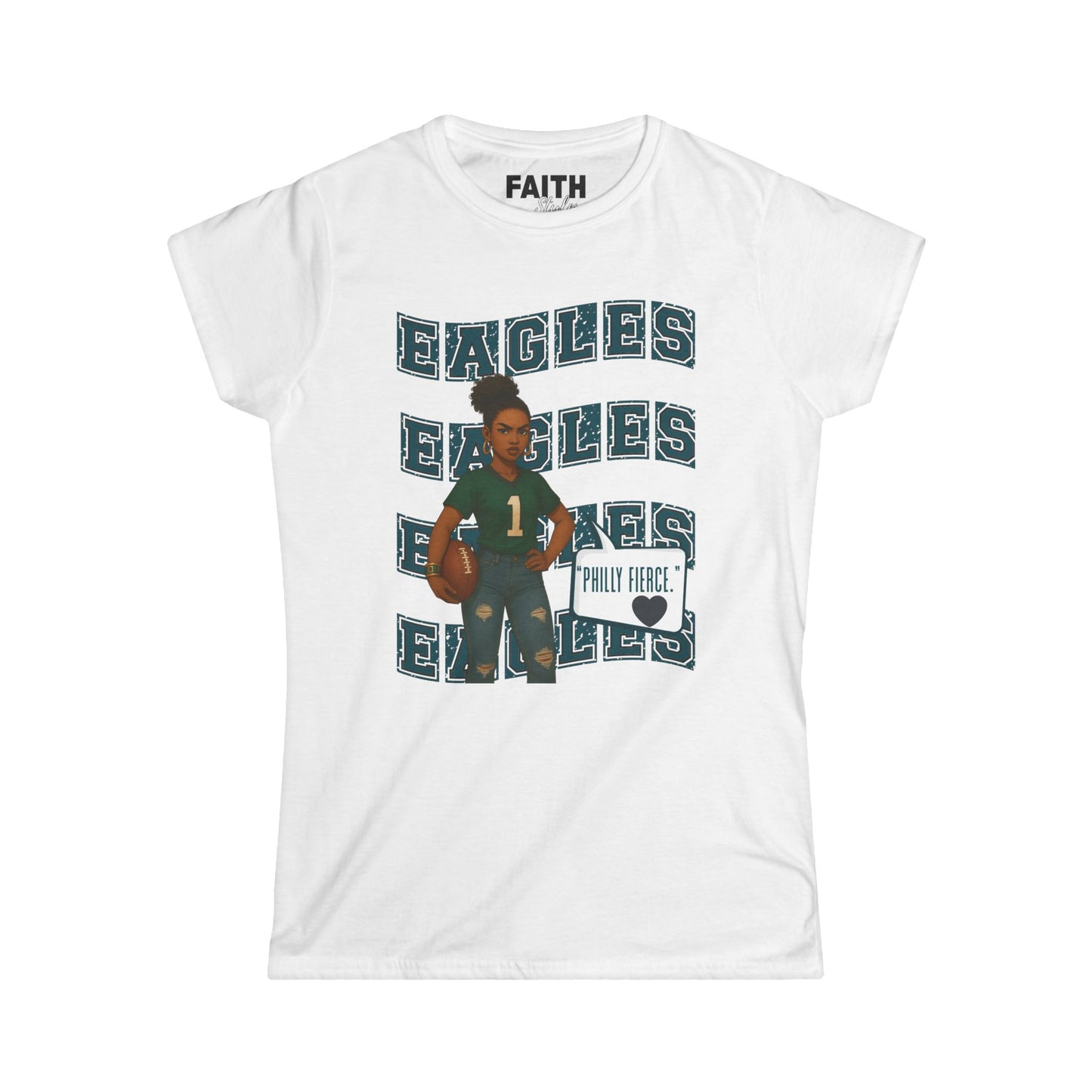 Cheerful Sports Tee for Women, Perfect for Game Day, Eagles Fan Shirt, Casual Wear, Unique Gift, Sports Apparel