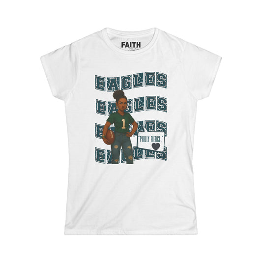 Cheerful Sports Tee for Women, Perfect for Game Day, Eagles Fan Shirt, Casual Wear, Unique Gift, Sports Apparel