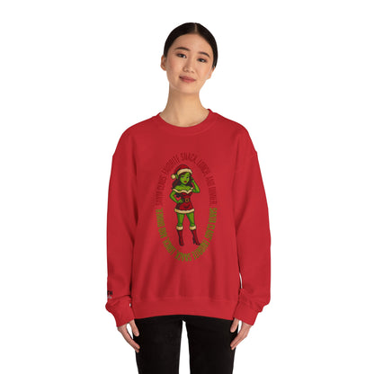 Holiday Goblin Girl Crewneck Sweatshirt — 'Favorite Snack' Christmas Sweatshirt