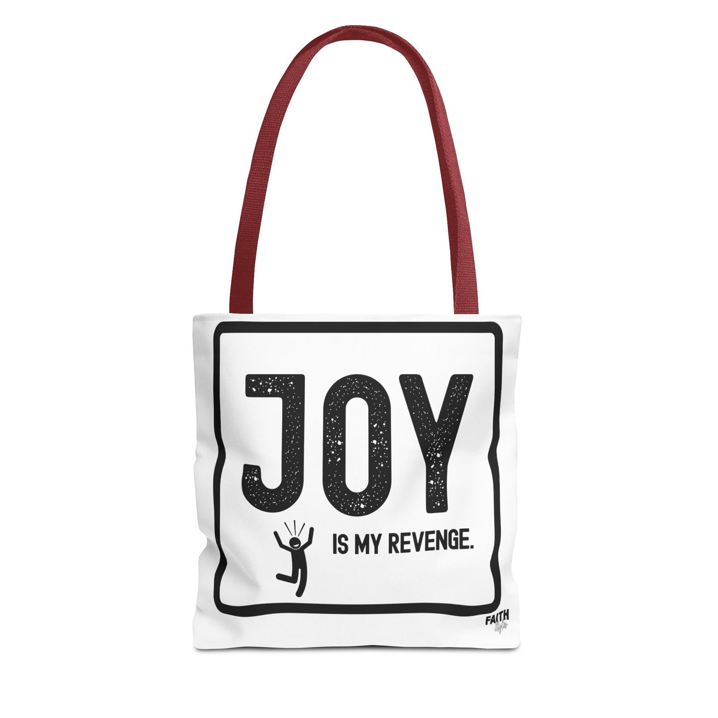FaithStyles Joy Is My Revenge Tote Bag — Inspirational Graphic Canvas Tote