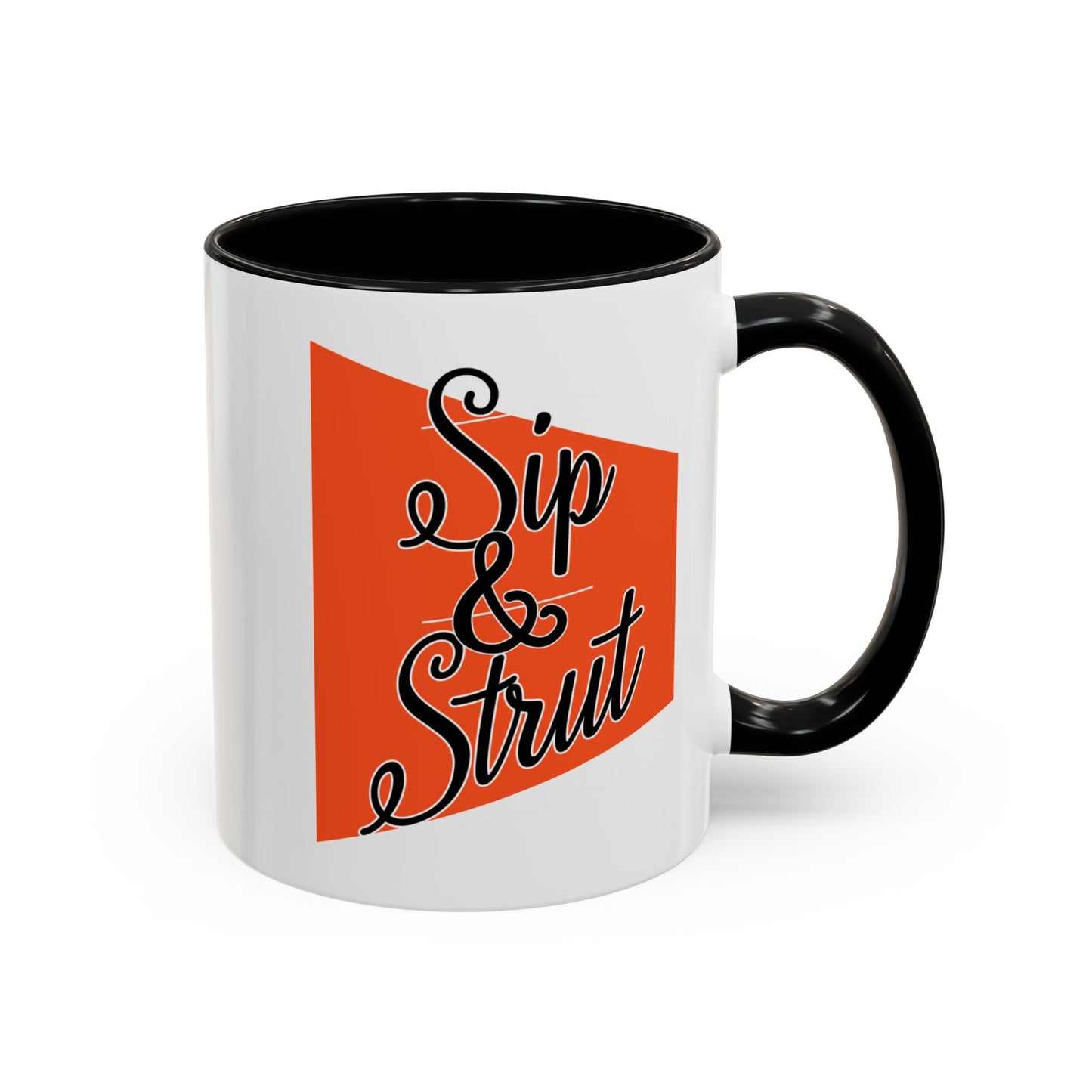 Accent Coffee Mug (11, 15oz) - Sip & Strut Design, Perfect Gift for Coffee Lovers, Home Office Decor, Unique Holiday Present, Ceramic [...]