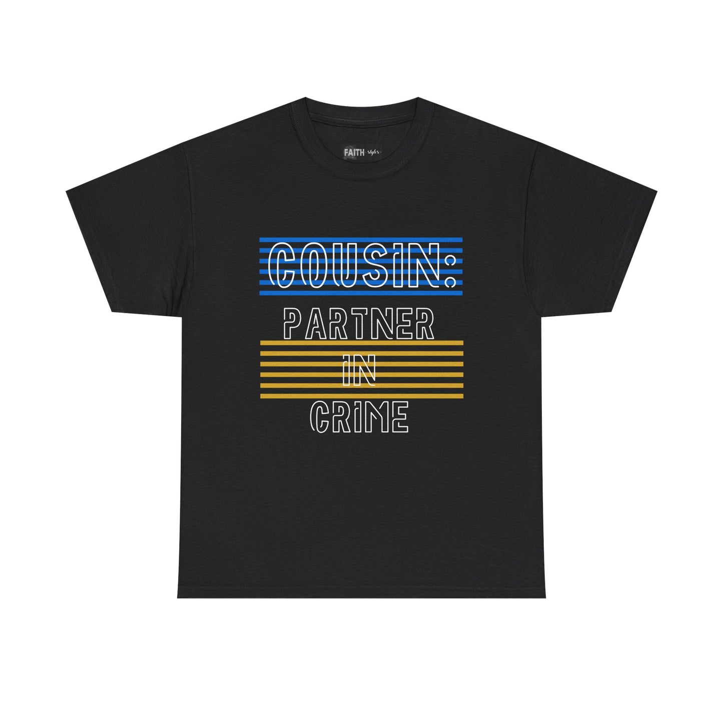 Cousins Partner in Crime Tee | Unisex Heavy Cotton T-Shirt for Family Gatherings, Cousin's Day, Gift for Cousins, Comfortable Casual Wear