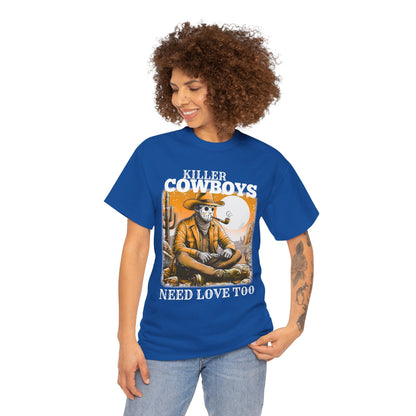 Killer Cowboys Graphic Tee, Unisex Heavy Cotton T-Shirt for Casual Wear, Cowboy Lover Gift, Western Occasion Apparel